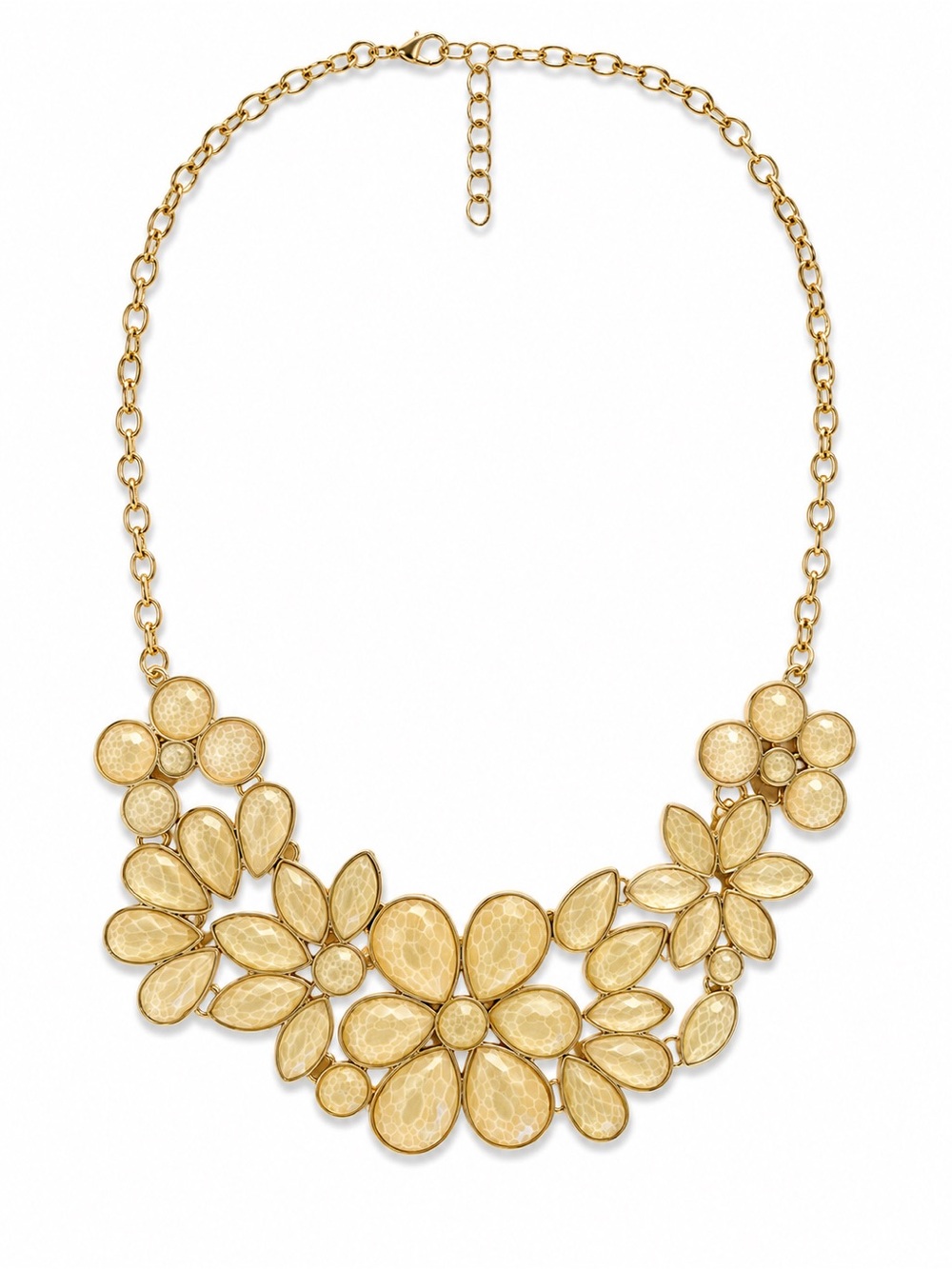 Gold Floral Statement Necklace - Women's Jewelry